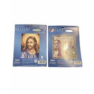 2 Janlynn Designs Counted Cross Stitch Kit Portrait of Christ #023-0254 056-0190